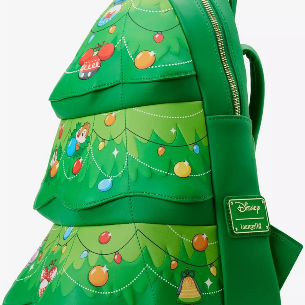 Loungefly Disney Chip 'N Dale Christmas Tree LED Lights Mini Backpack - Picture 5 of 7